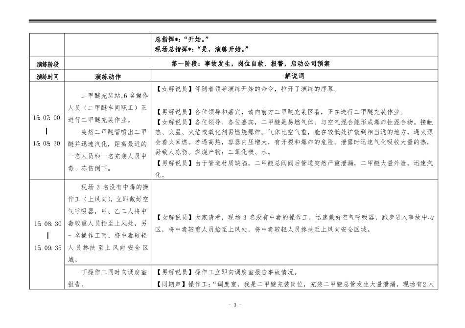 2019年危险化学品泄露事故应急救援演练方案值得参考_第3页