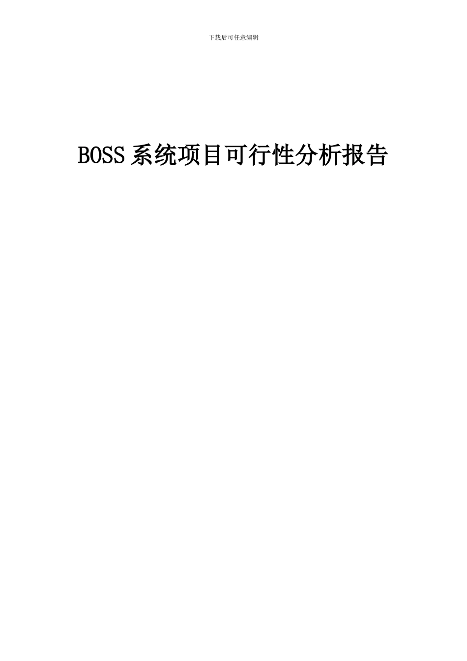 2024年BOSS系统项目可行性分析报告_第1页