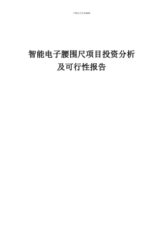 2024年智能电子腰围尺项目投资分析及可行性报告