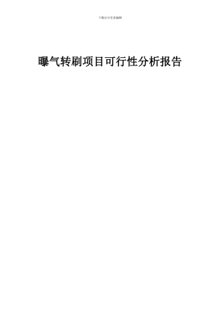 2024年曝气转刷项目可行性分析报告