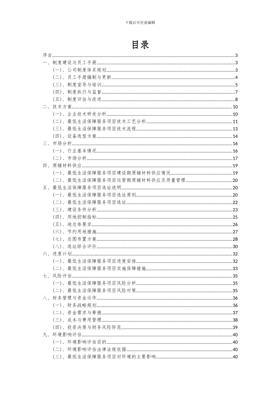 2024年最低生活保障服务项目可行性研究报告_第2页