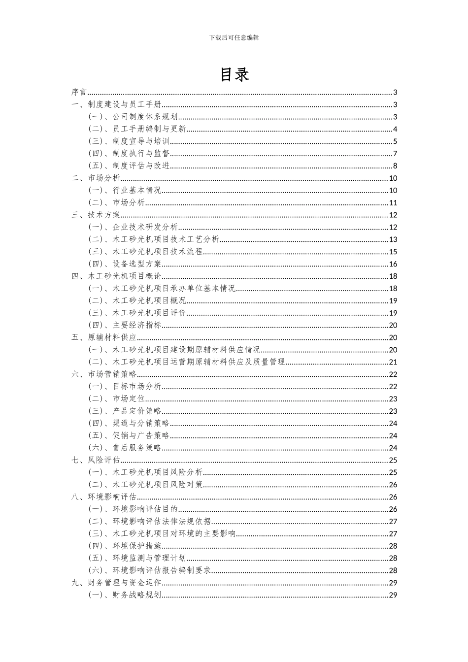 2024年木工砂光机项目投资分析及可行性报告_第2页