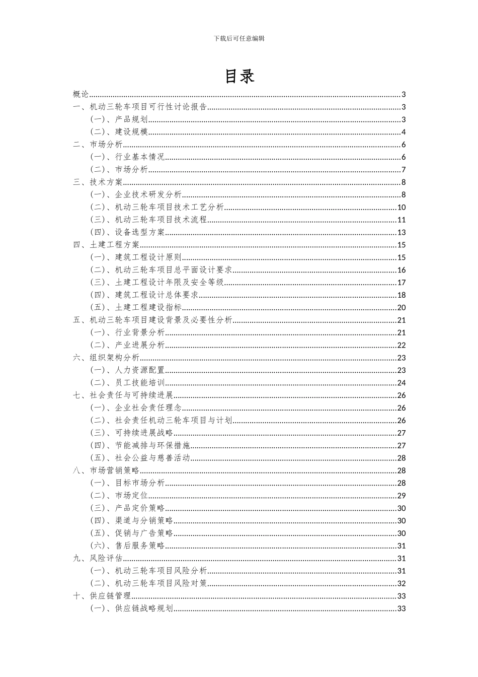 2024年机动三轮车项目投资分析及可行性报告_第2页