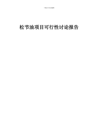 2024年松节油项目可行性研究报告