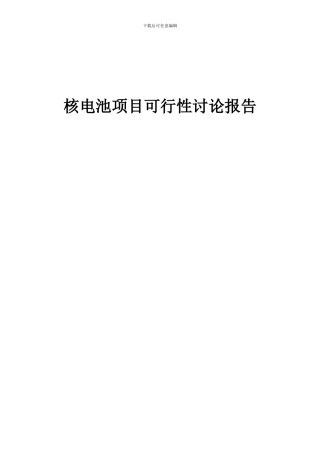 2024年核电池项目可行性研究报告