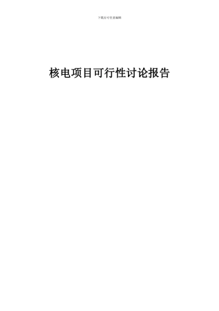 2024年核电项目可行性研究报告