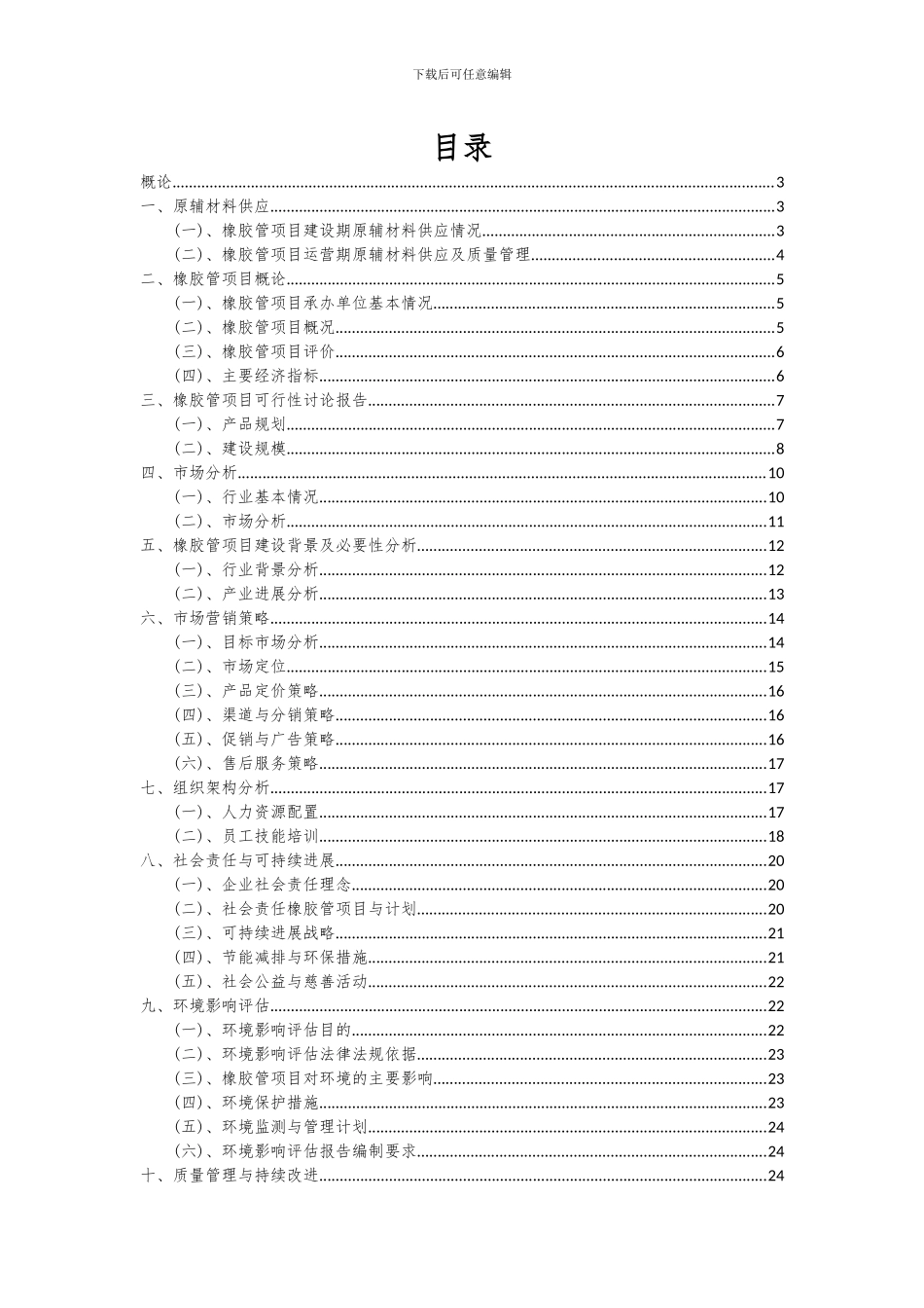 2024年橡胶管项目投资分析及可行性报告_第2页