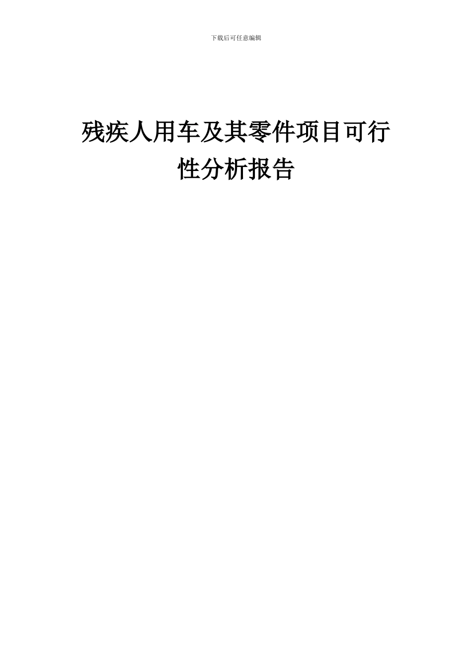 2024年残疾人用车及其零件项目可行性分析报告_第1页