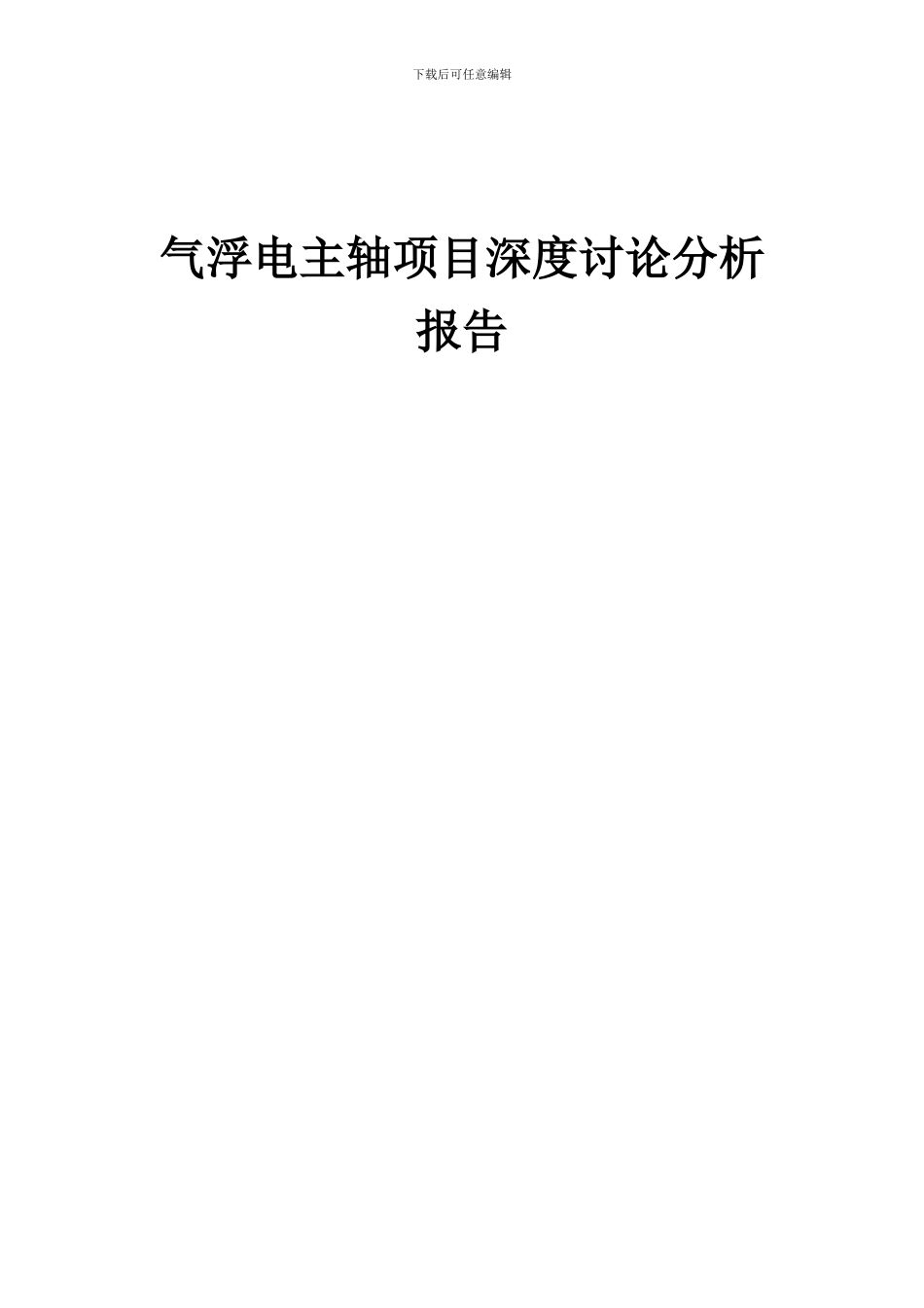 2024年气浮电主轴项目深度研究分析报告_第1页
