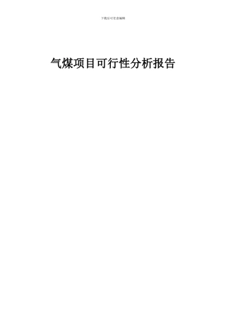 2024年气煤项目可行性分析报告