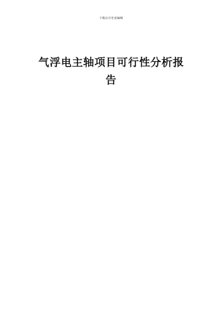 2024年气浮电主轴项目可行性分析报告
