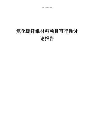 2024年氮化硼纤维材料项目可行性研究报告