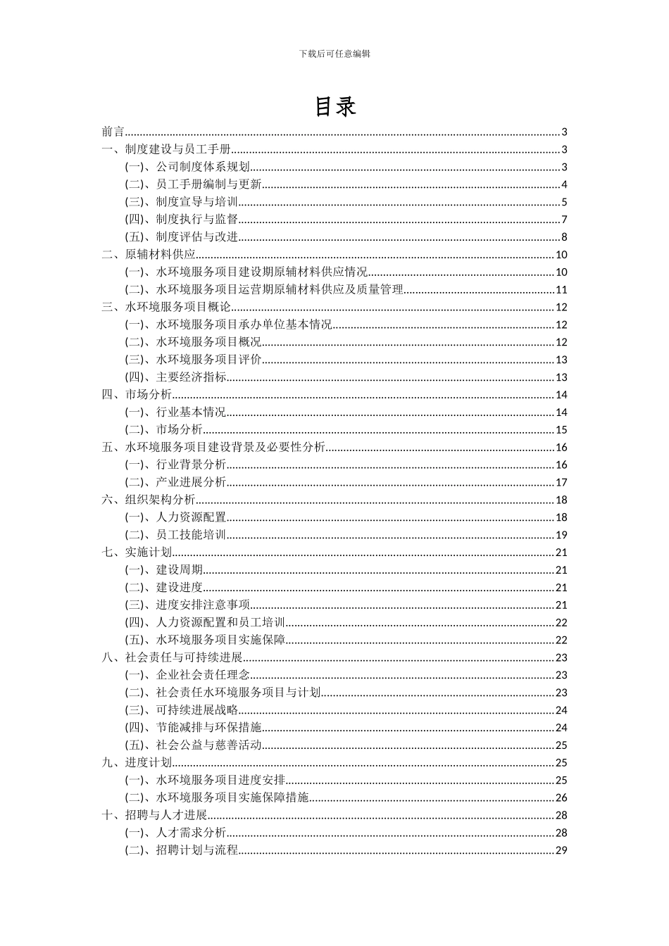 2024年水环境服务项目可行性分析报告_第2页