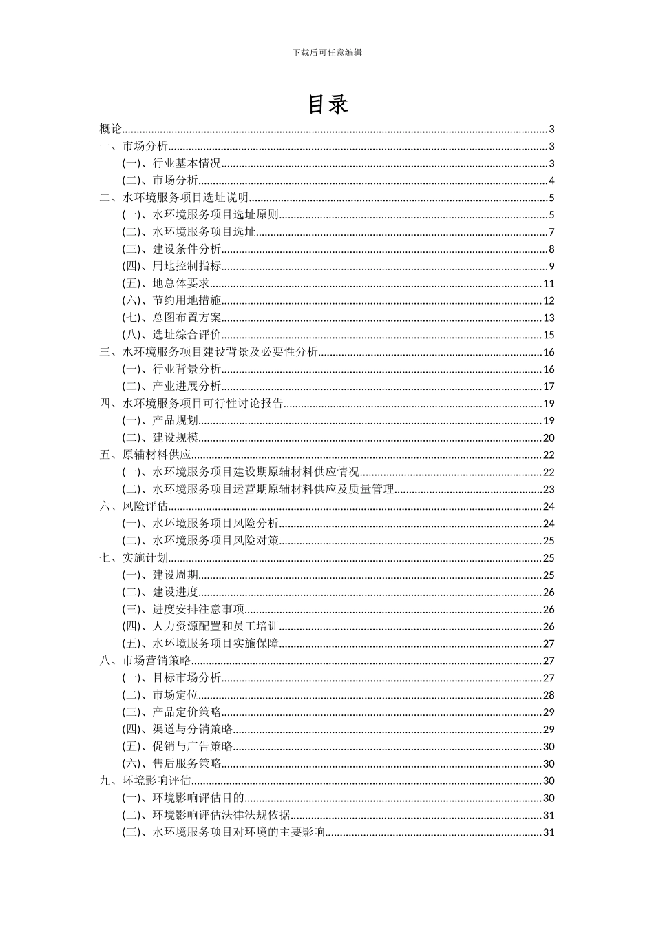 2024年水环境服务项目可行性研究报告_第2页