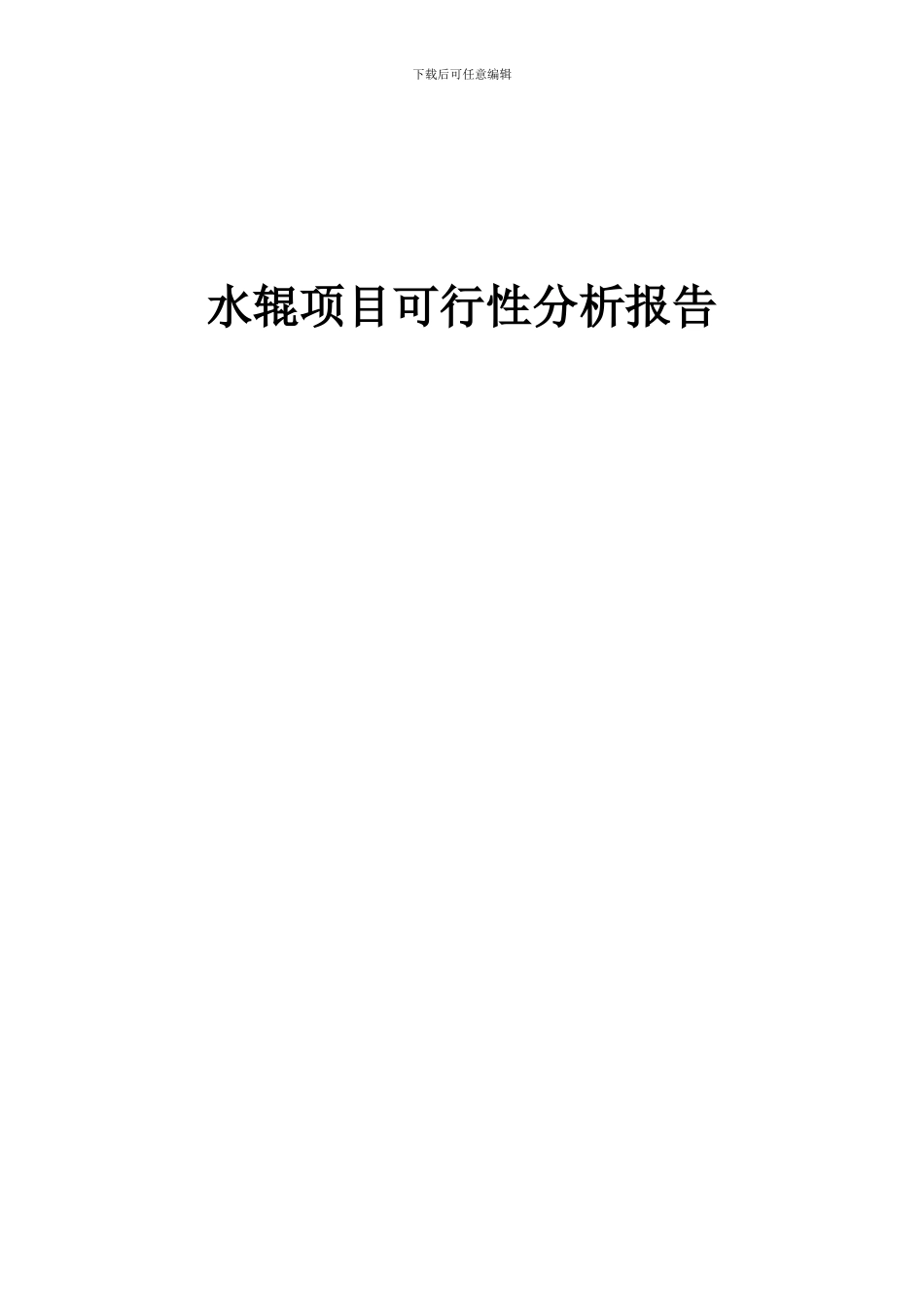 2024年水辊项目可行性分析报告_第1页