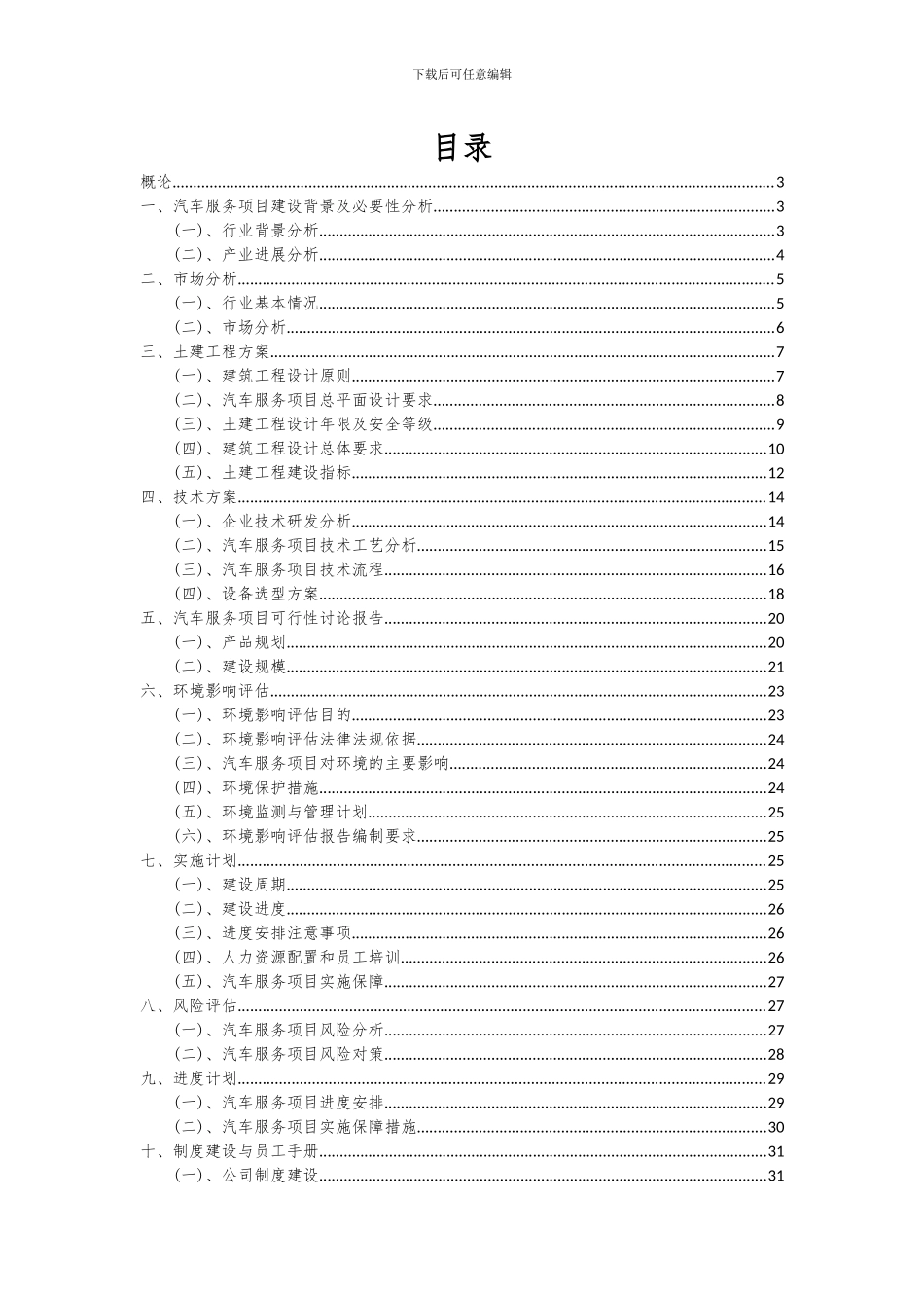 2024年汽车服务项目投资分析及可行性报告_第2页