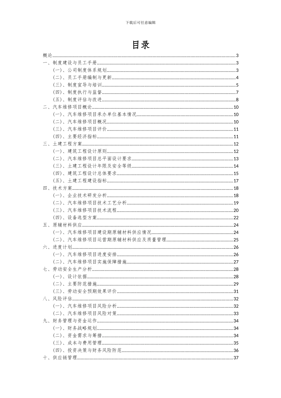2024年汽车维修项目投资分析及可行性报告_第2页