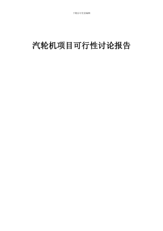 2024年汽轮机项目可行性研究报告