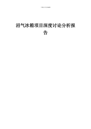 2024年沼气冰箱项目深度研究分析报告