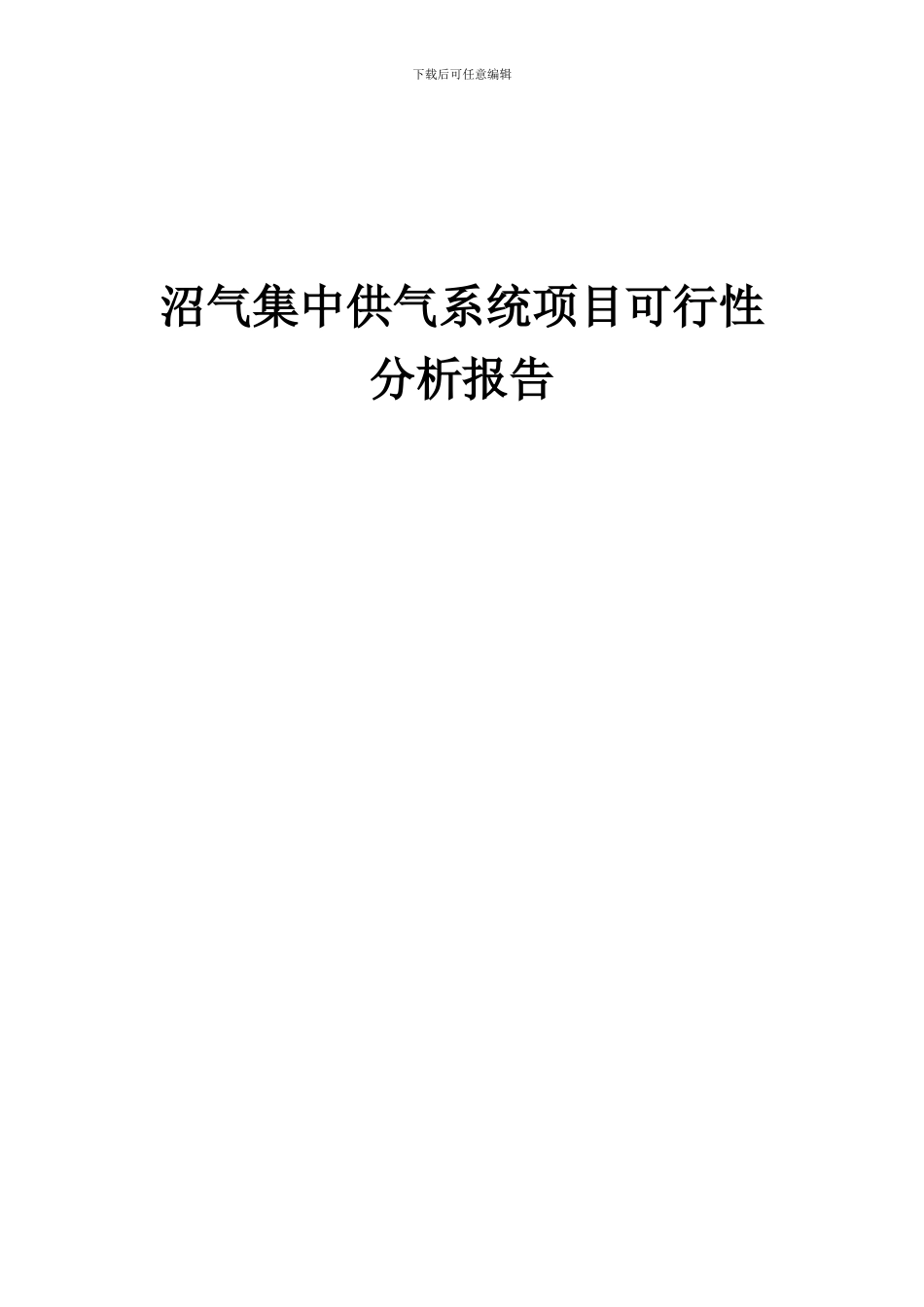 2024年沼气集中供气系统项目可行性分析报告_第1页