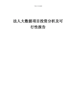2024年法人大数据项目投资分析及可行性报告