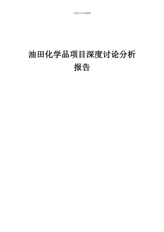 2024年油田化学品项目深度研究分析报告