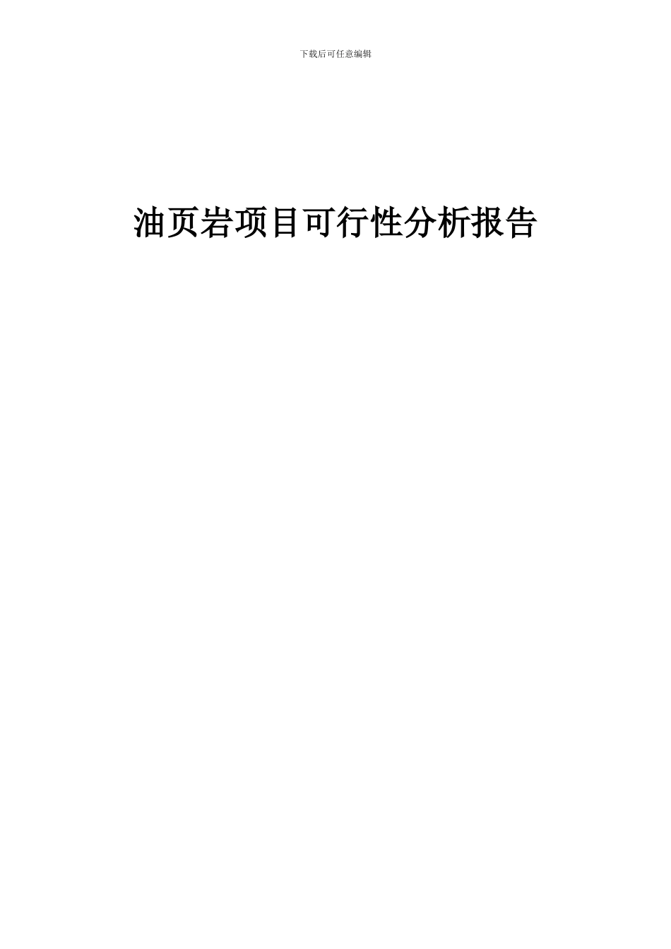 2024年油页岩项目可行性分析报告_第1页