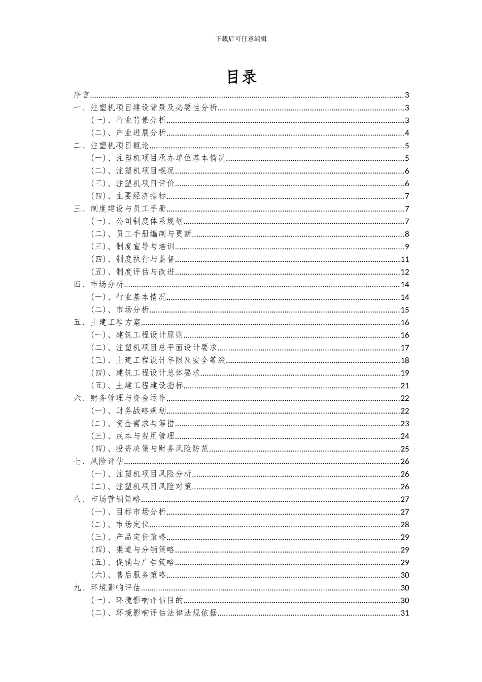 2024年注塑机项目投资分析及可行性报告_第2页