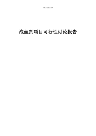 2024年泡丝剂项目可行性研究报告