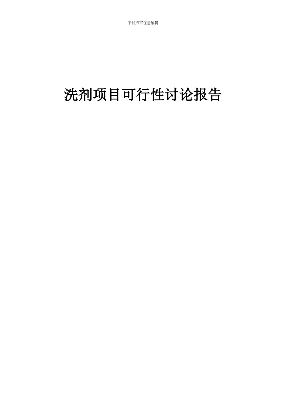 2024年洗剂项目可行性研究报告_第1页