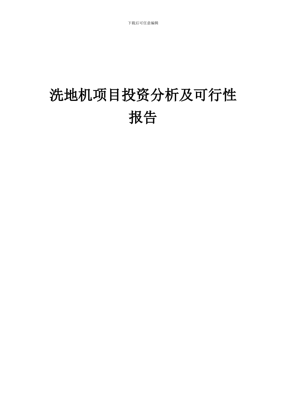 2024年洗地机项目投资分析及可行性报告_第1页