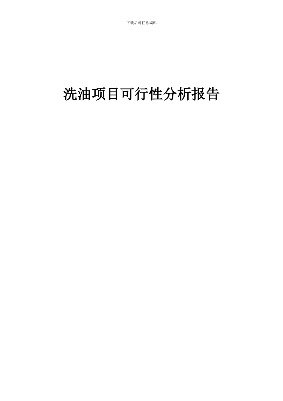 2024年洗油项目可行性分析报告_第1页