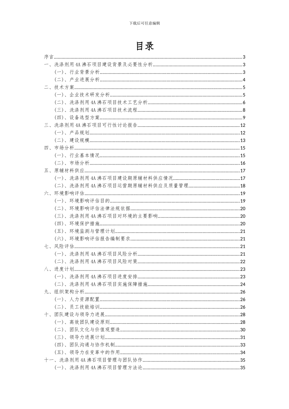 2024年洗涤剂用4A沸石项目投资分析及可行性报告_第2页