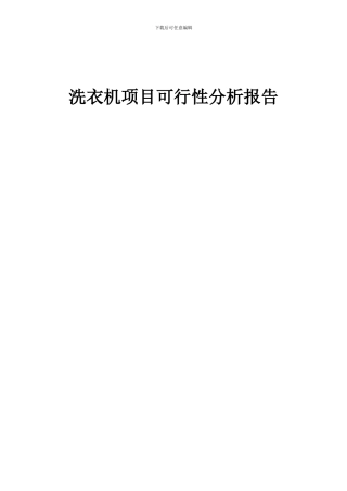 2024年洗衣机项目可行性分析报告