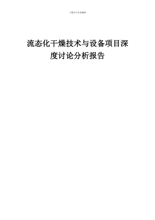 2024年流态化干燥技术与设备项目深度研究分析报告