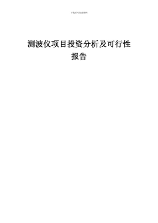 2024年测波仪项目投资分析及可行性报告