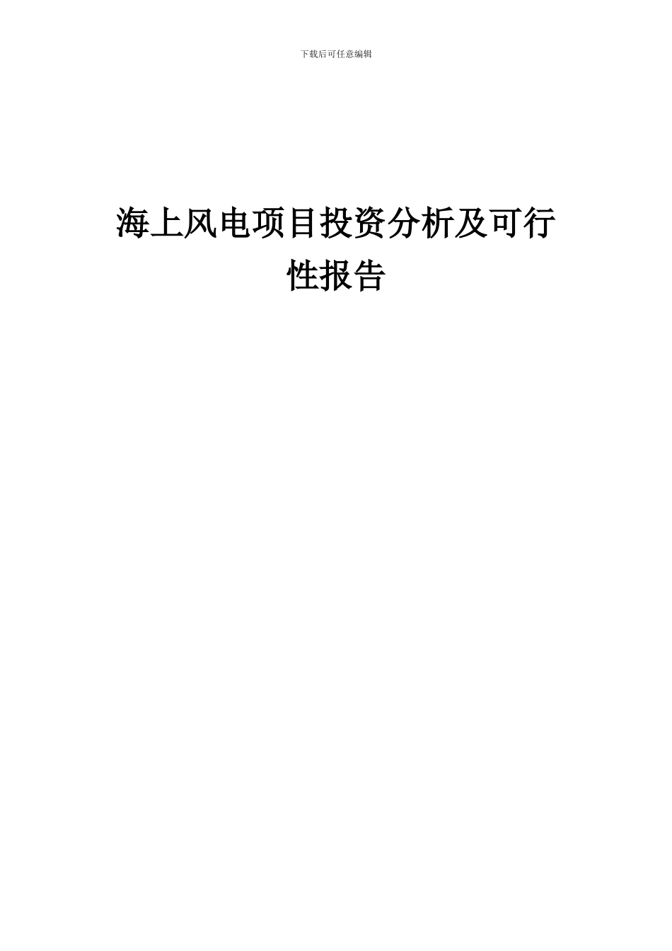 2024年海上风电项目投资分析及可行性报告_第1页