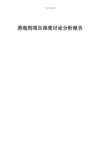 2024年消泡剂项目深度研究分析报告