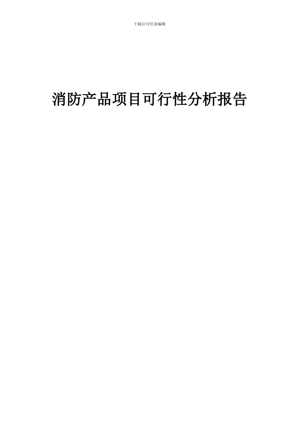 2024年消防产品项目可行性分析报告_第1页