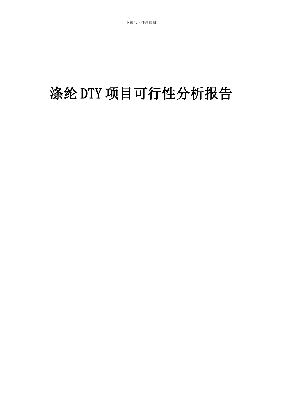2024年涤纶DTY项目可行性分析报告_第1页