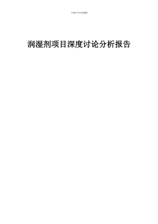 2024年润湿剂项目深度研究分析报告