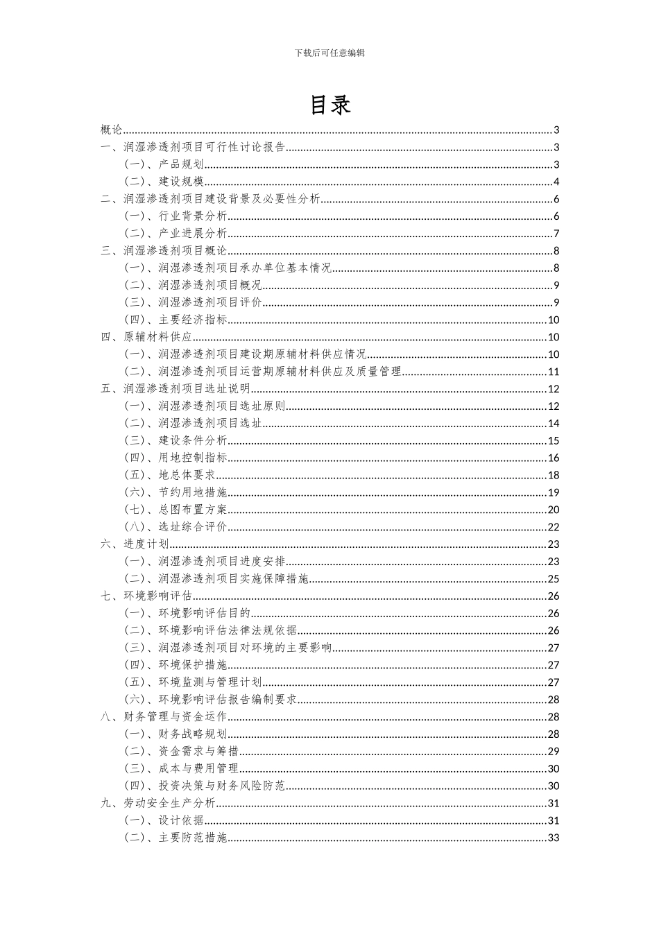 2024年润湿渗透剂项目投资分析及可行性报告_第2页