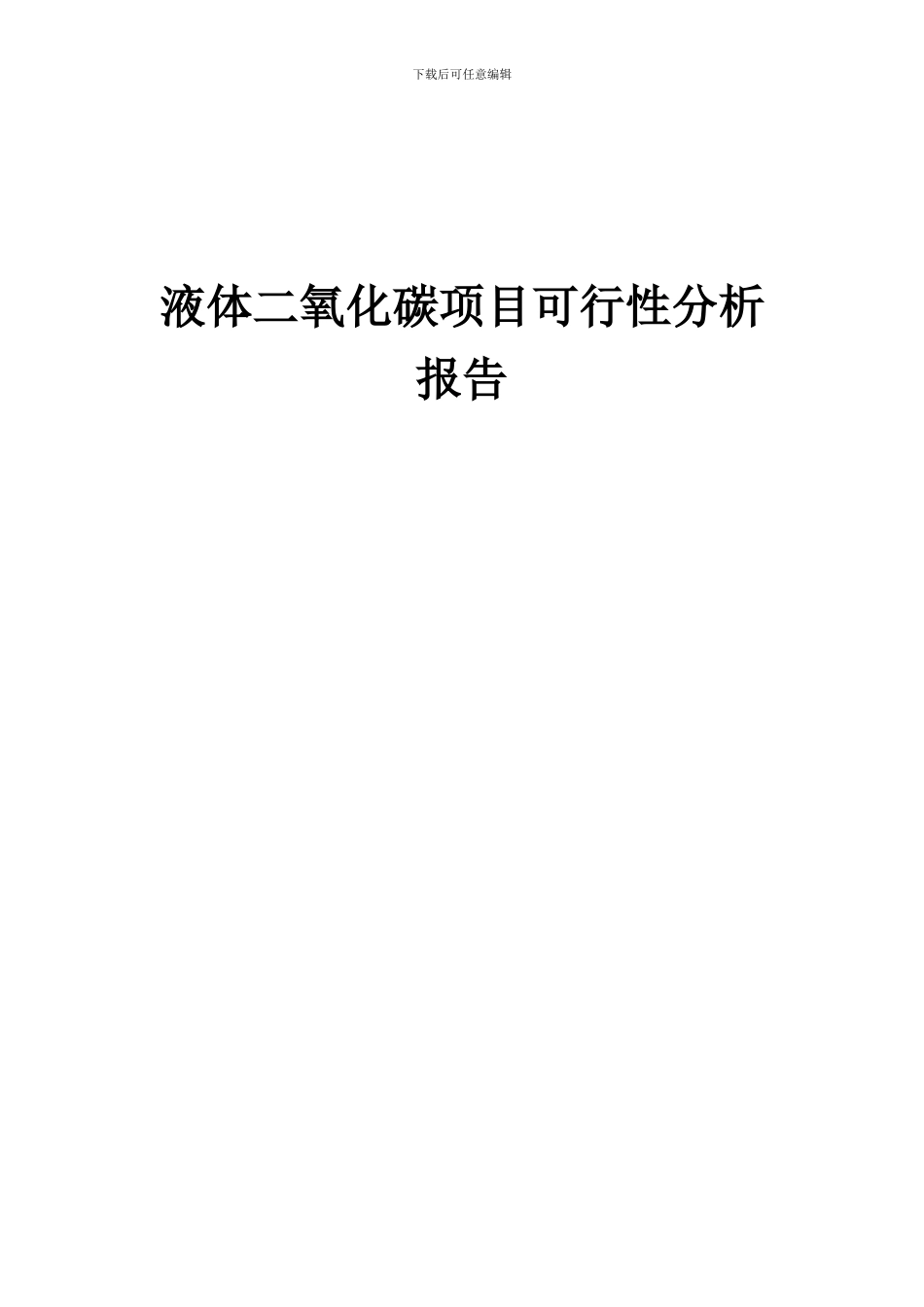 2024年液体二氧化碳项目可行性分析报告_第1页