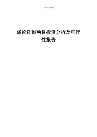 2024年涤纶纤维项目投资分析及可行性报告