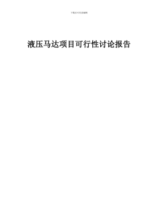 2024年液压马达项目可行性研究报告