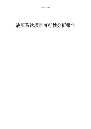 2024年液压马达项目可行性分析报告