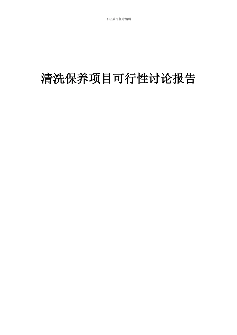 2024年清洗保养项目可行性研究报告_第1页