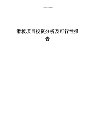 2024年滑板项目投资分析及可行性报告