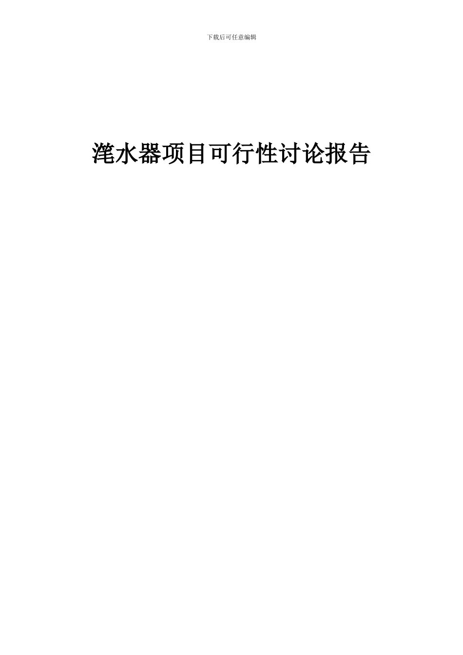 2024年滗水器项目可行性研究报告_第1页