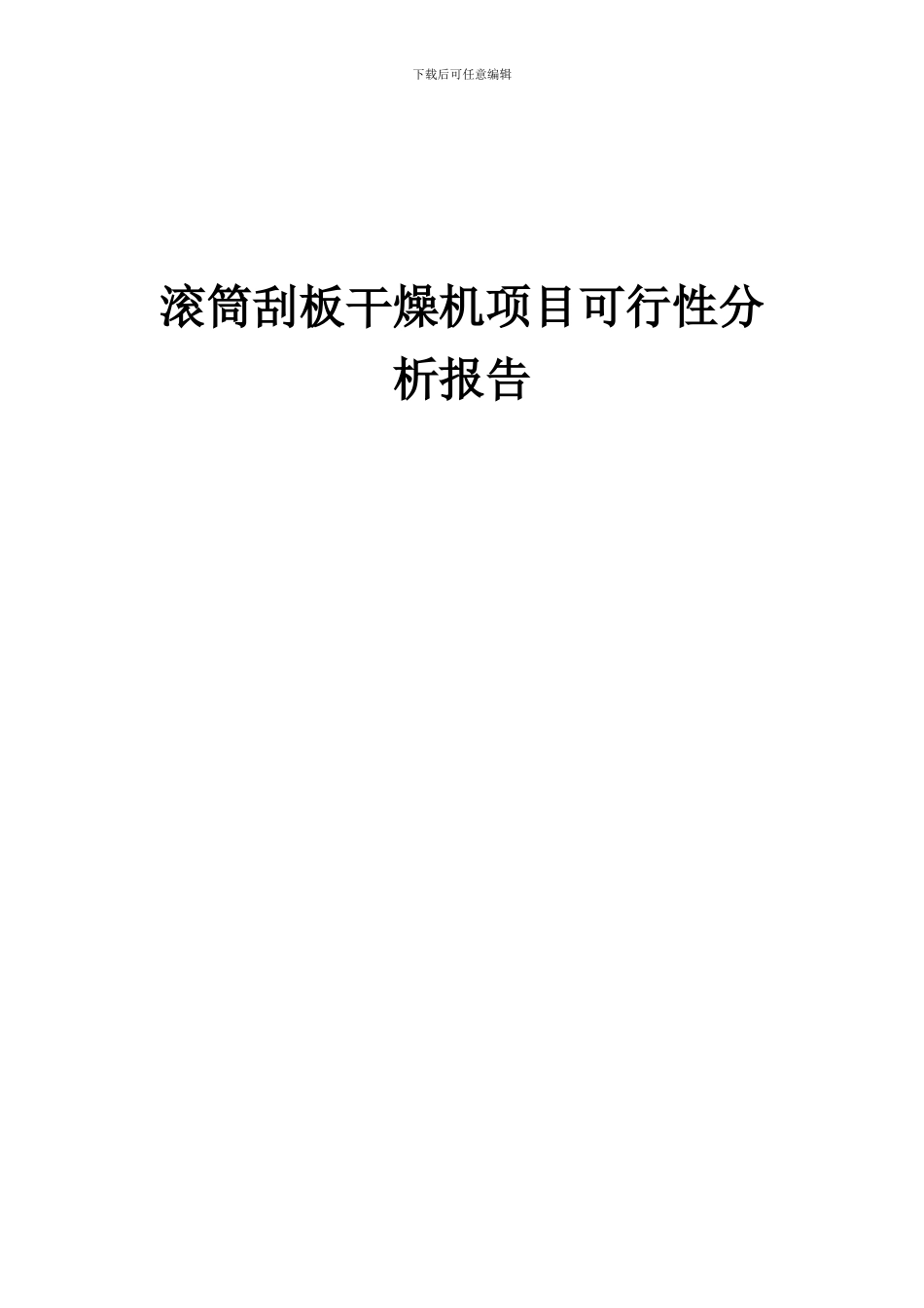 2024年滚筒刮板干燥机项目可行性分析报告_第1页